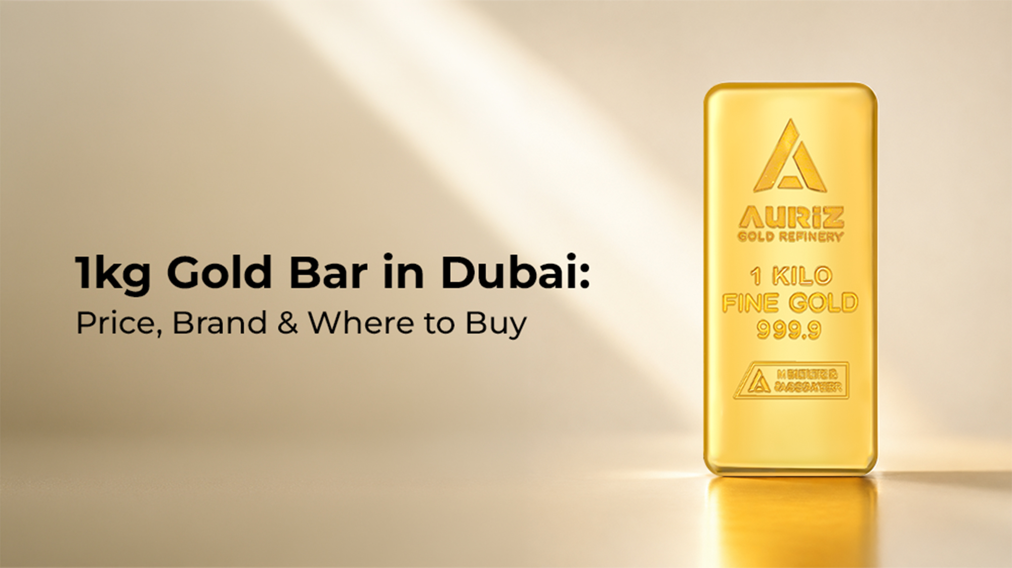1kg gold bar with purity certification available at Rizan Jewellery Dubai